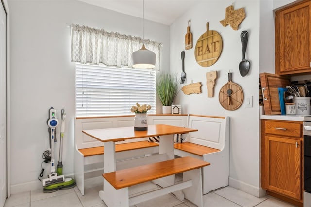 view of tiled dining space