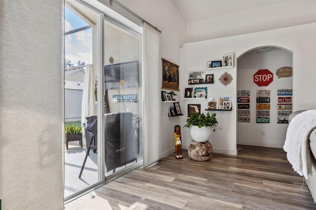 interior space featuring hardwood / wood-style flooring