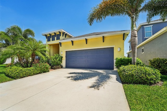 view of front of house with a garage