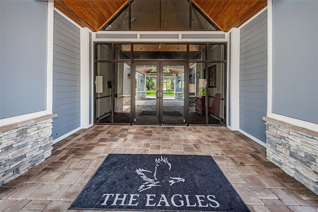 property entrance featuring french doors