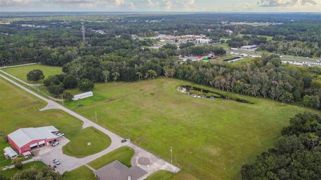 aerial view with a rural view