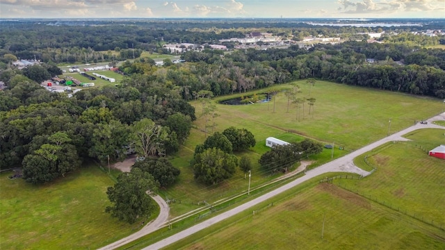 aerial view with a rural view