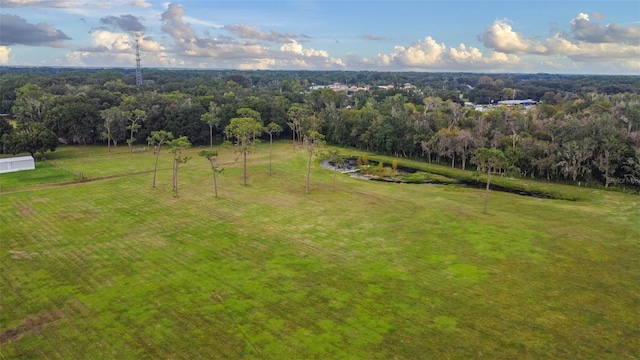 aerial view featuring a rural view