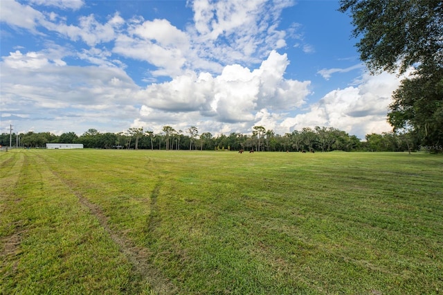 view of yard with a rural view