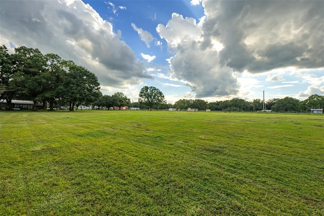 view of yard with a rural view