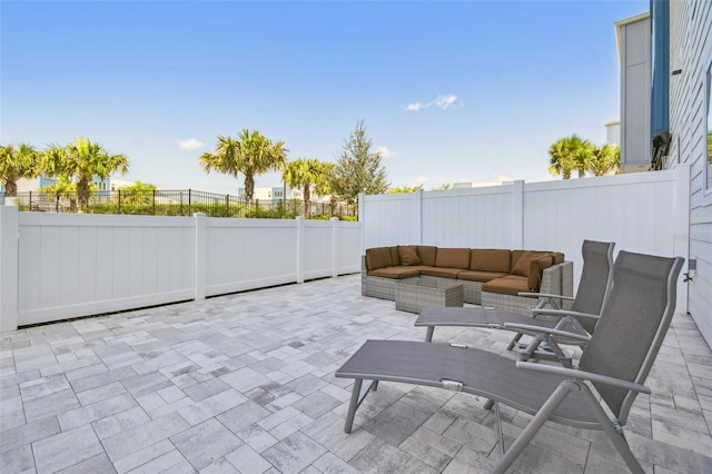 view of patio / terrace featuring an outdoor living space