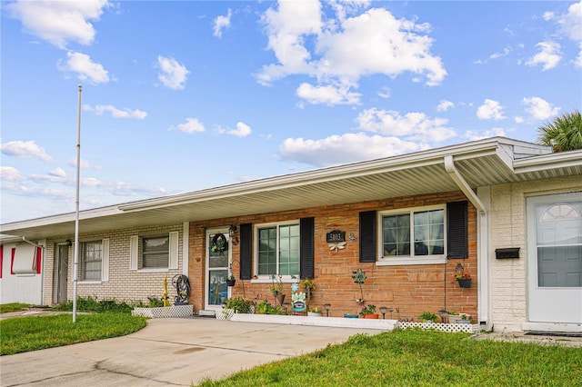 view of single story home