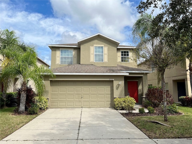 view of front of house with a garage