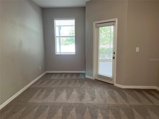 carpeted spare room with a healthy amount of sunlight