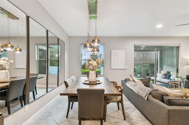 10012 Corso Milano Dr, Tampa, FL 33625 - dining space with light tile patterned floors, baseboards, and recessed lighting