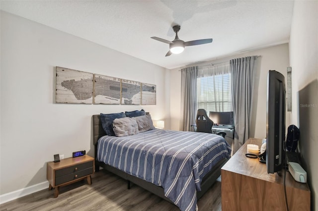 10012 Corso Milano Dr, Tampa, FL 33625 - bedroom with baseboards, ceiling fan, and wood finished floors