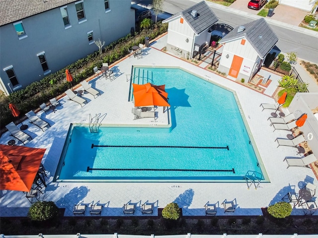 view of pool with a patio