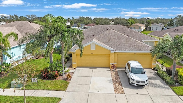 ranch-style house featuring a garage