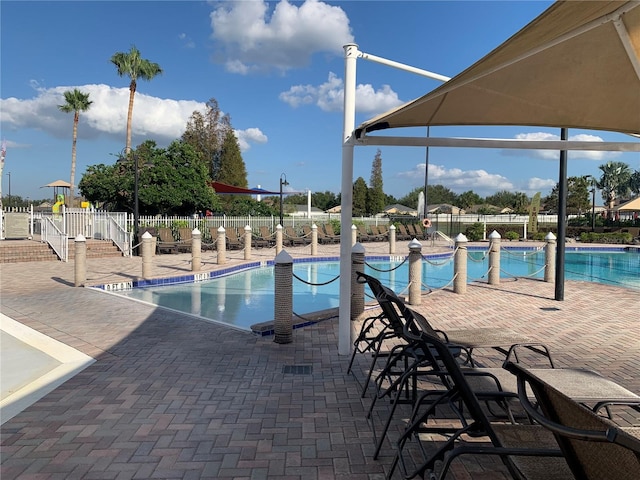 view of pool featuring a patio area