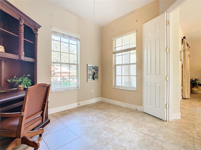 office featuring light tile patterned flooring