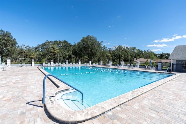 view of pool with a patio area