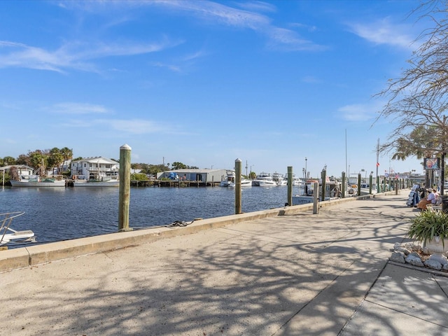 water view with a dock