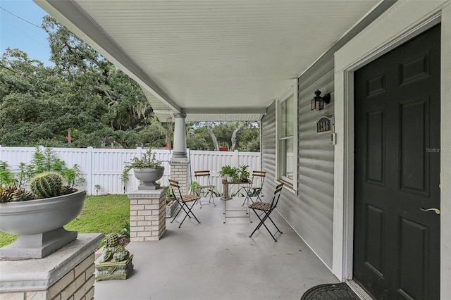 view of patio / terrace featuring covered porch