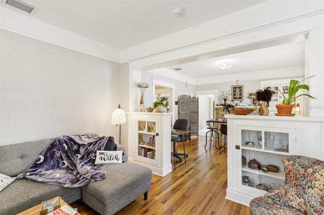 living room featuring hardwood / wood-style flooring