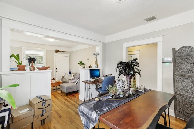 office featuring light hardwood / wood-style floors