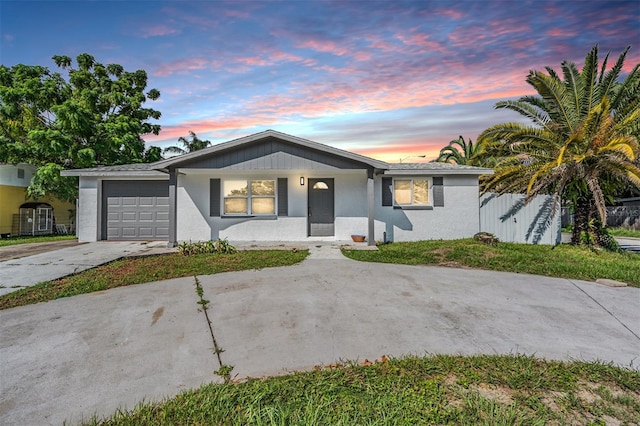 ranch-style house with a garage