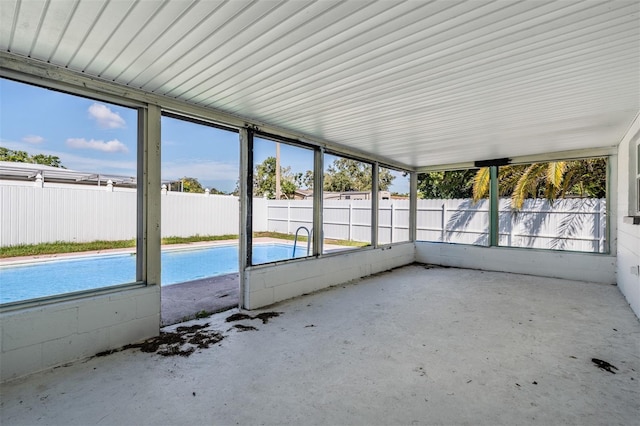 view of unfurnished sunroom