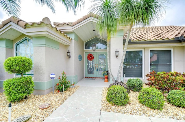 entrance to property with french doors