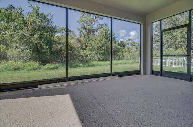 view of unfurnished sunroom