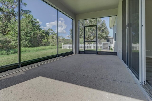 view of unfurnished sunroom