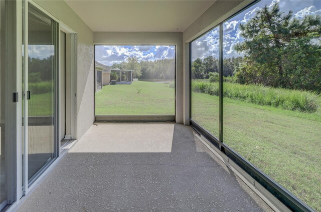 view of unfurnished sunroom