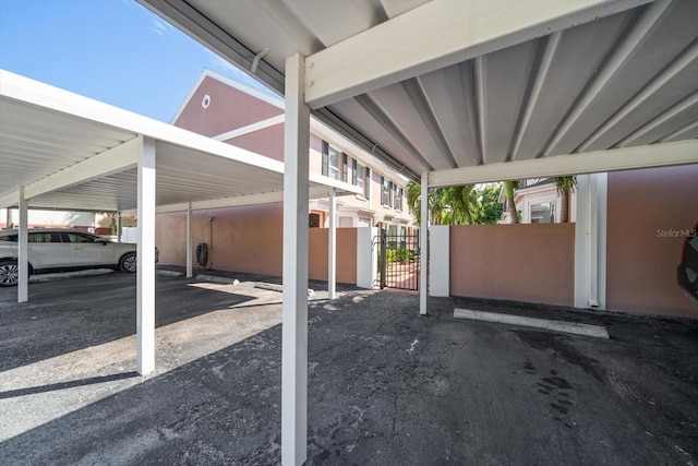 view of car parking featuring a carport