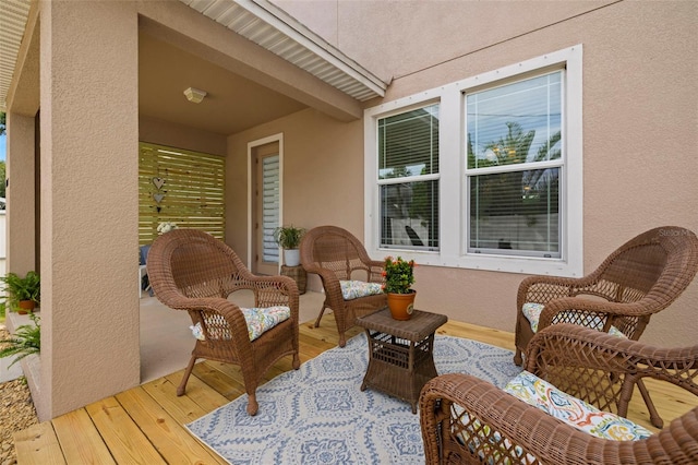 view of patio with a deck