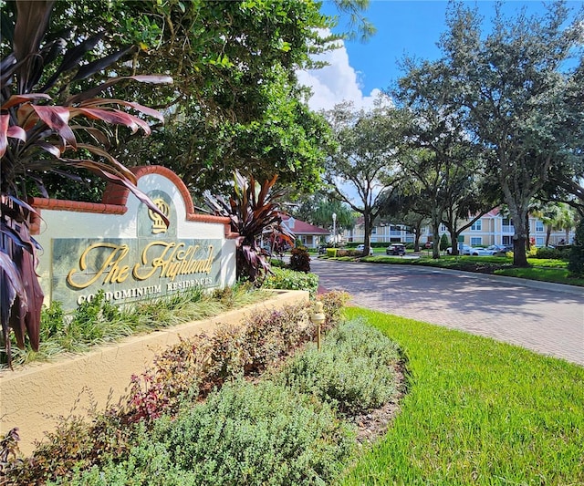 view of community sign