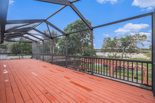 deck with a lanai