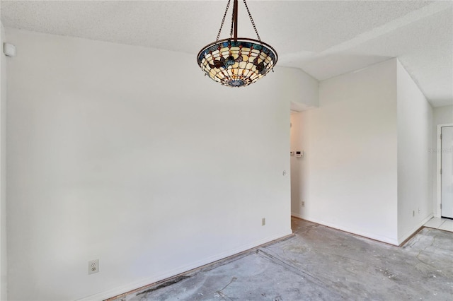 interior space with a textured ceiling