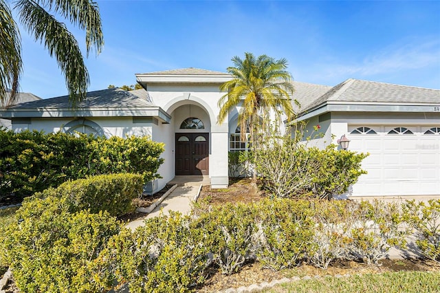 view of front of house with a garage