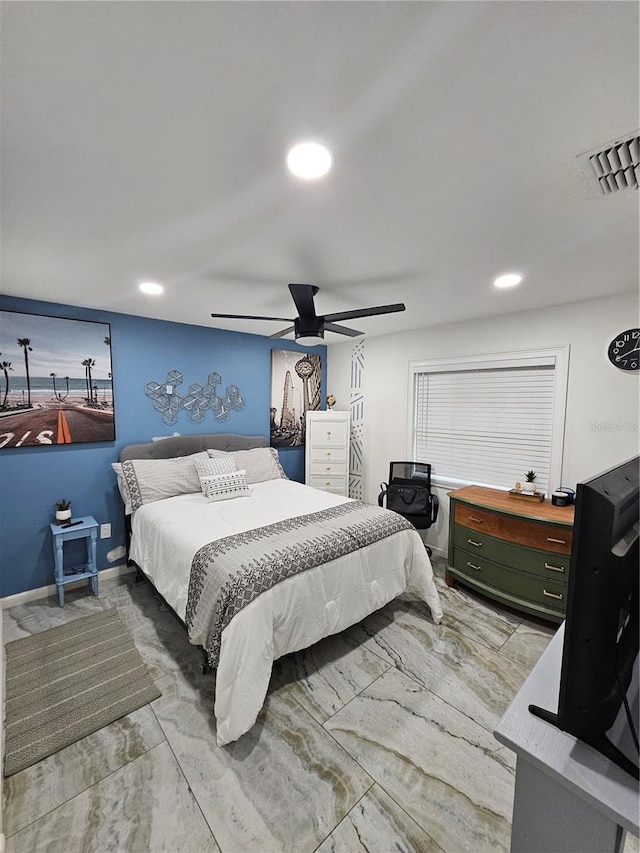 4810 N Galloway Rd, Lakeland, FL 33810 - bedroom featuring a ceiling fan and recessed lighting