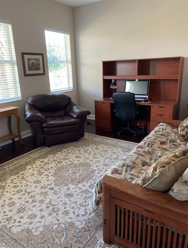office space featuring light hardwood / wood-style floors