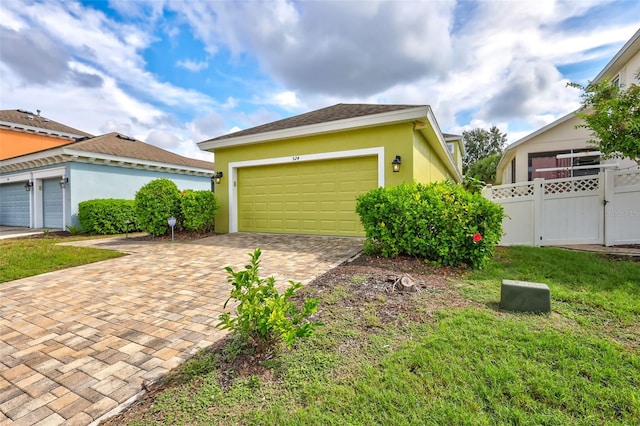 view of property exterior featuring a garage