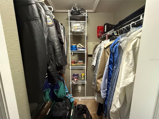 view of walk in closet