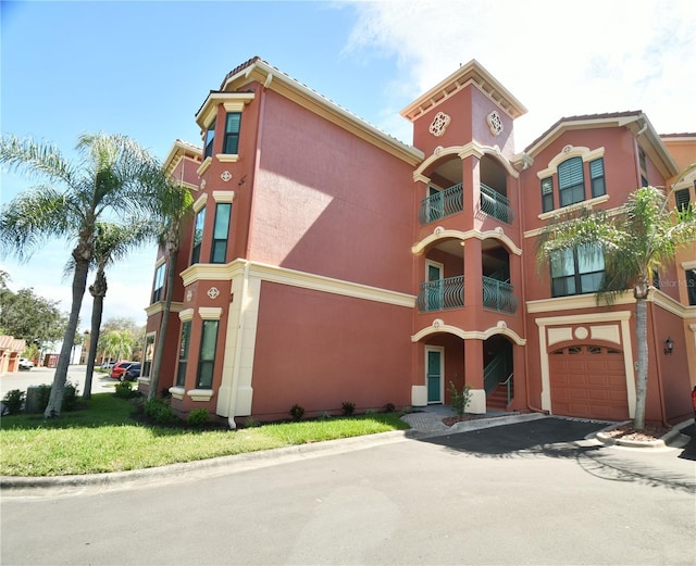 view of property featuring a garage