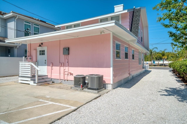 view of front of home featuring central AC