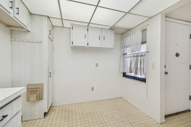 kitchen with a paneled ceiling