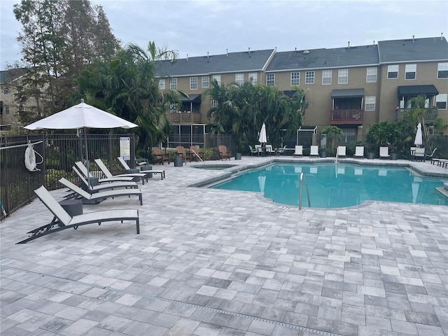 view of pool with a patio area