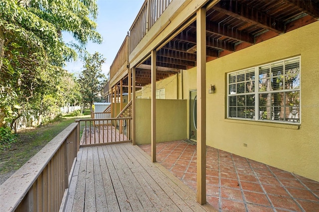 deck featuring a patio