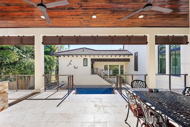 view of patio / terrace with ceiling fan