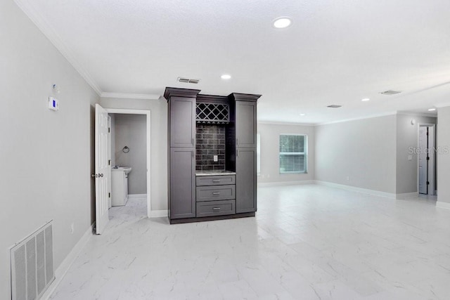 living room featuring ornamental molding