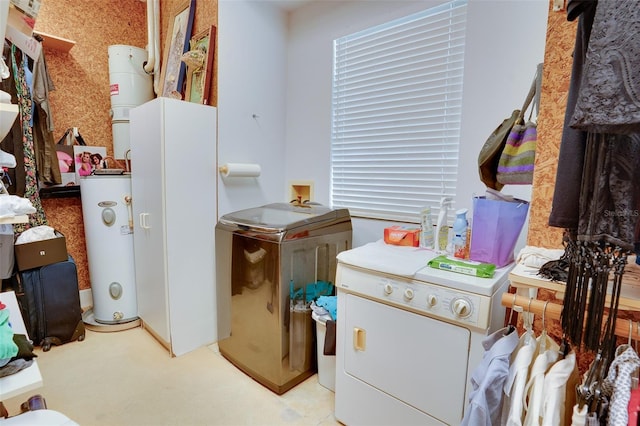 washroom featuring hookup for a washing machine and water heater