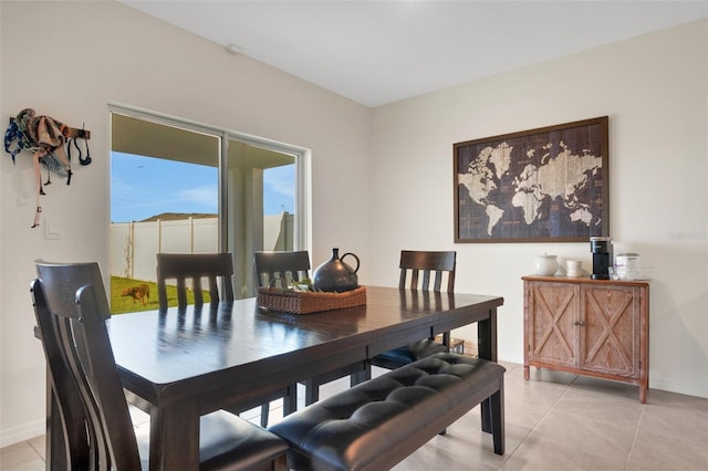 view of tiled dining area