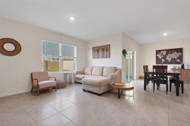 view of tiled living room